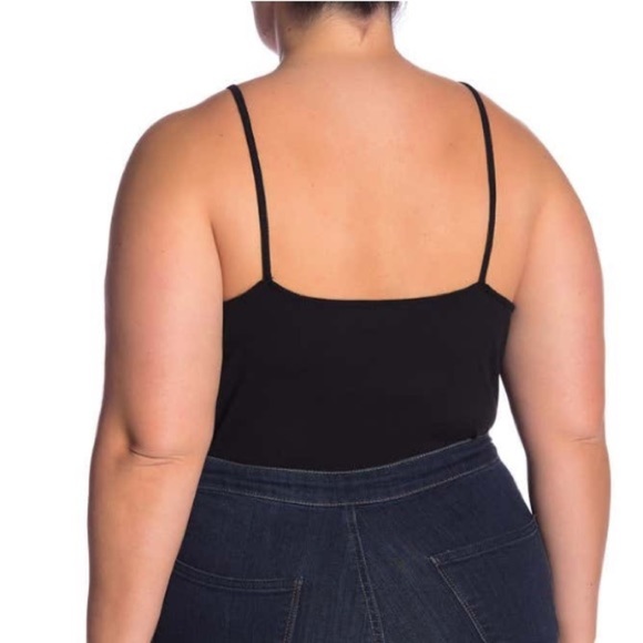 BP Black Plus Size Ribbed Knit Thong Bodysuit 1X - Picture 2 of 4